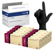 Safe-Touch Black Nitrile Exam Gloves, Small, Powder-Free, Black - 100 pcs per Box/10 boxes per Case