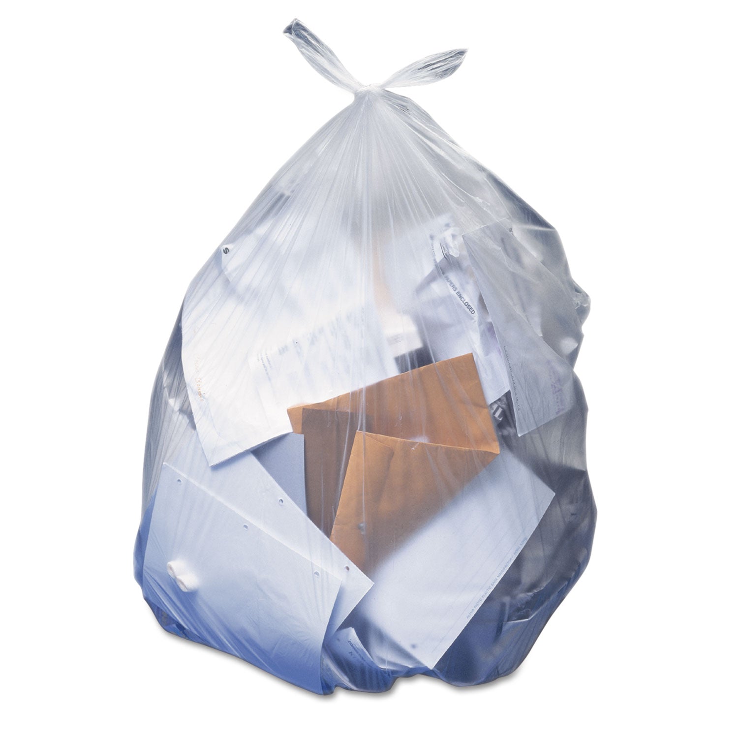Linear Low-Density Can Liners, 60 Gal, 1.5 Mil, 38" X 58", Clear, 100/carton