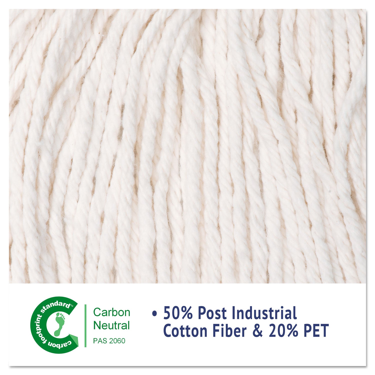 Cut-End Wet Mop Heads, Rayon, White, 12/Carton