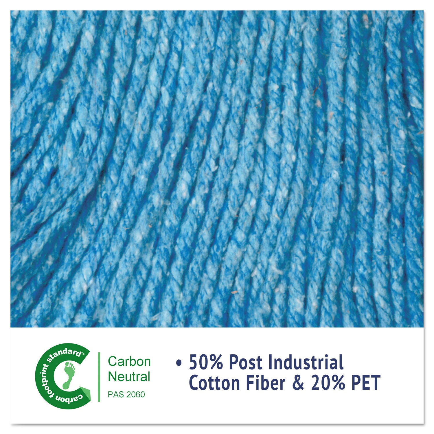Super Loop Wet Mop Head, Cotton/synthetic Fiber, 5" Headband, Large Size, Blue, 12/carton