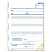 Spiralbound Proposal Form Book, Two-Part Carbonless, 11 x 8.5, 50 Forms Total