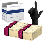 Safe-Touch Black Nitrile Exam Gloves, Large, Powder-Free, Black - 100 pcs per Box/10 boxes per Case