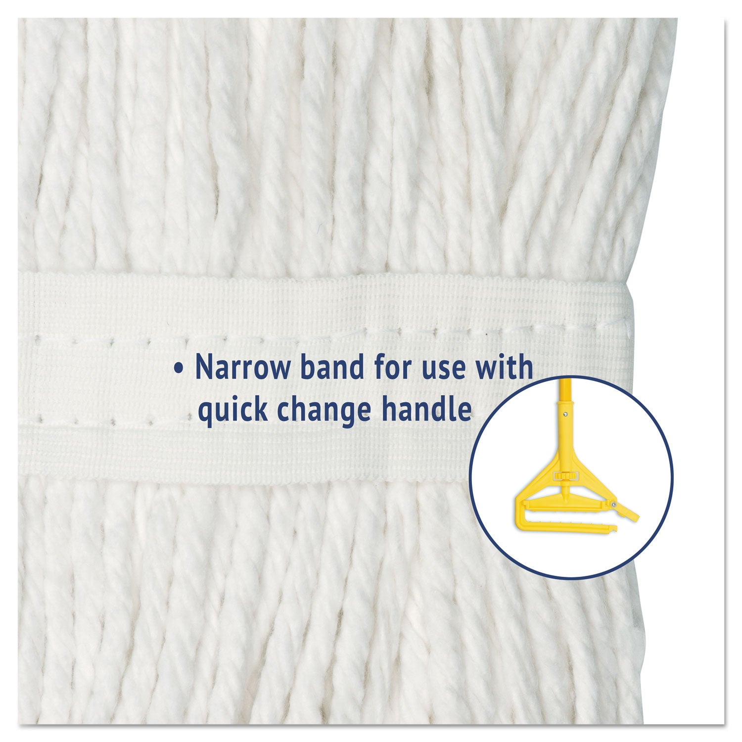 Cut-End Wet Mop Head, Cotton, #16, White, 12/carton