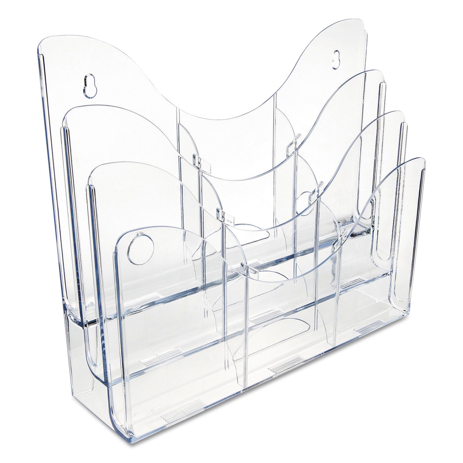 9 Compartment(s) - 6 Divider(s) - 3 Tier(s) - 11.50" Height x 13.50" Width x 3.50" Depth - Desktop - Clear - 1 Each