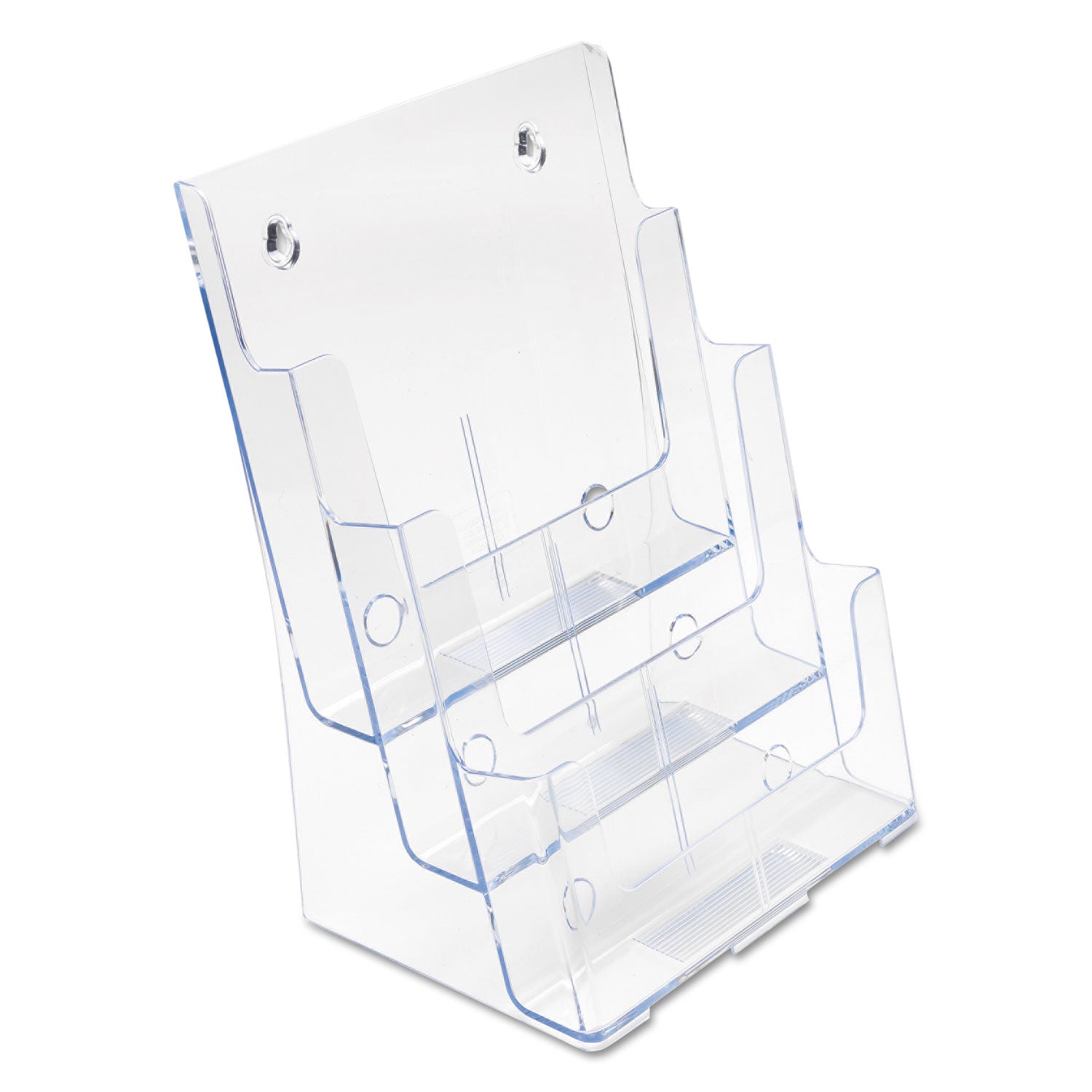 Deflecto Multi-Compartment DocuHolder - 3 Compartment(s) - 3 Tier(s) - 12.62" Height x 9.50" Width x 6.25" Depth - Desktop - Magazine Size - Clear - Plastic - 1 Each