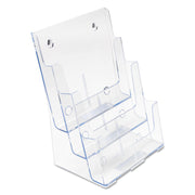 Deflecto Multi-Compartment DocuHolder - 3 Compartment(s) - 3 Tier(s) - 12.62" Height x 9.50" Width x 6.25" Depth - Desktop - Magazine Size - Clear - Plastic - 1 Each