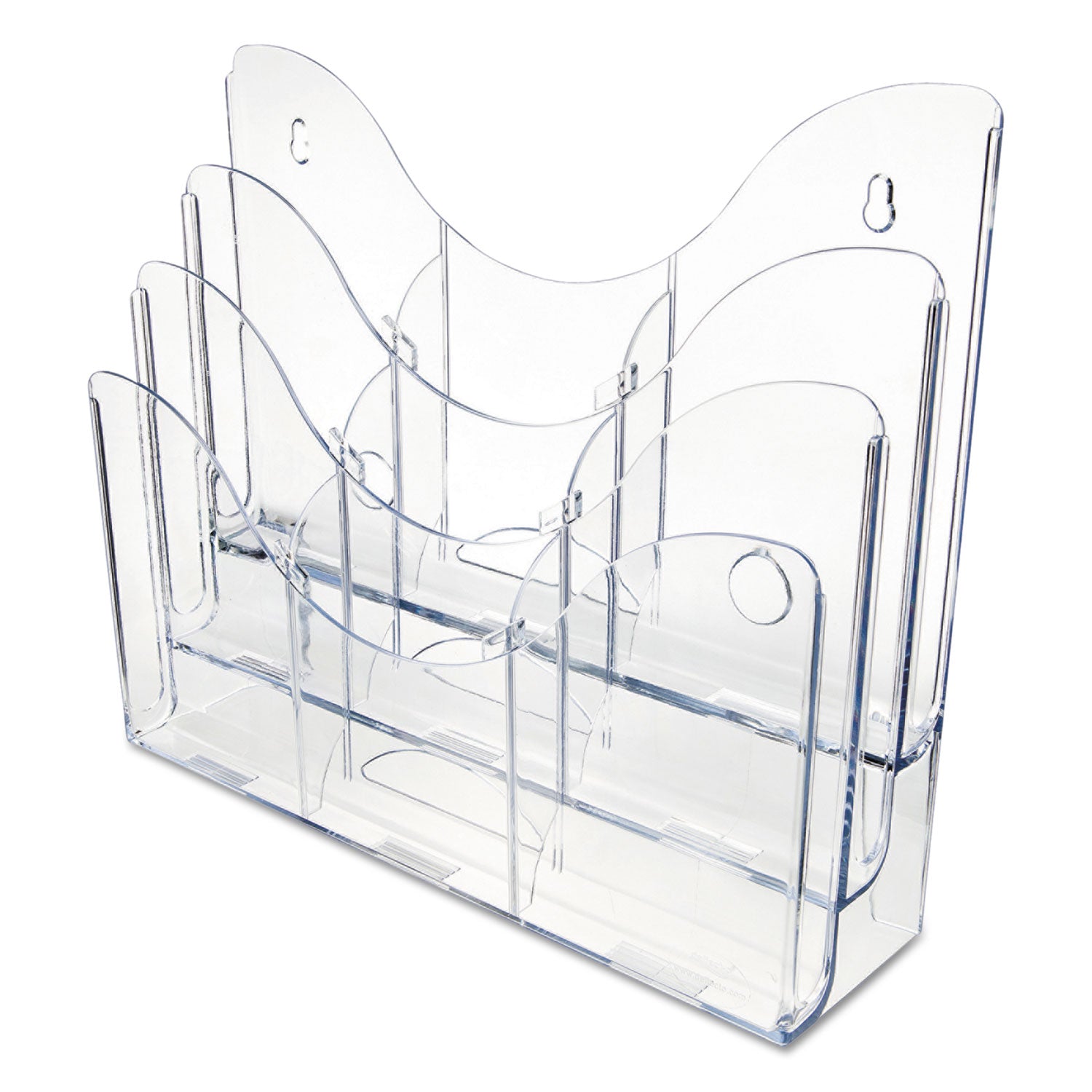 9 Compartment(s) - 6 Divider(s) - 3 Tier(s) - 11.50" Height x 13.50" Width x 3.50" Depth - Desktop - Clear - 1 Each