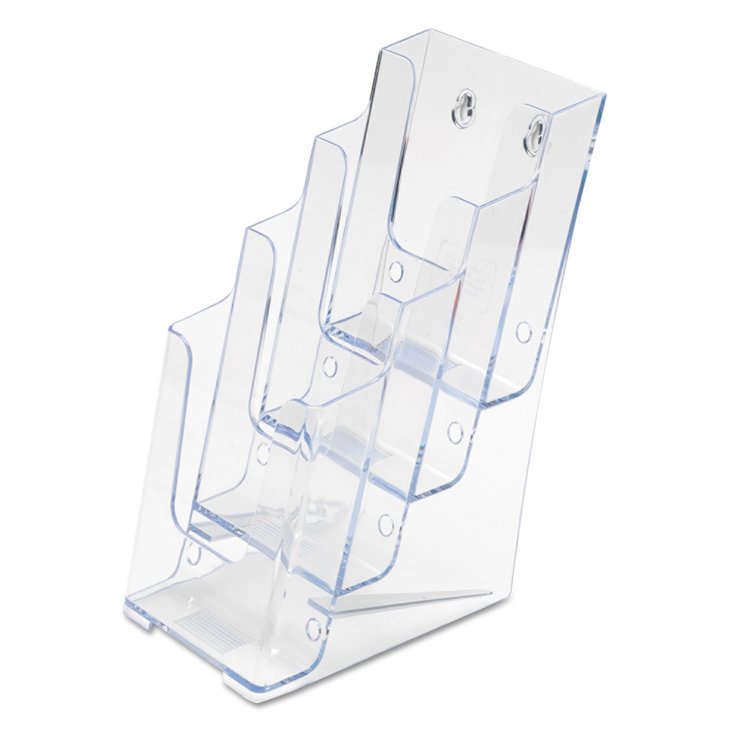 Deflecto Multi-Compartment DocuHolder - 4 Pocket(s) - 4 Tier(s) - 10" Height x 4.87" Width x 8" Depth - Desktop - Leaflet Size - Clear - Plastic - 1 Each