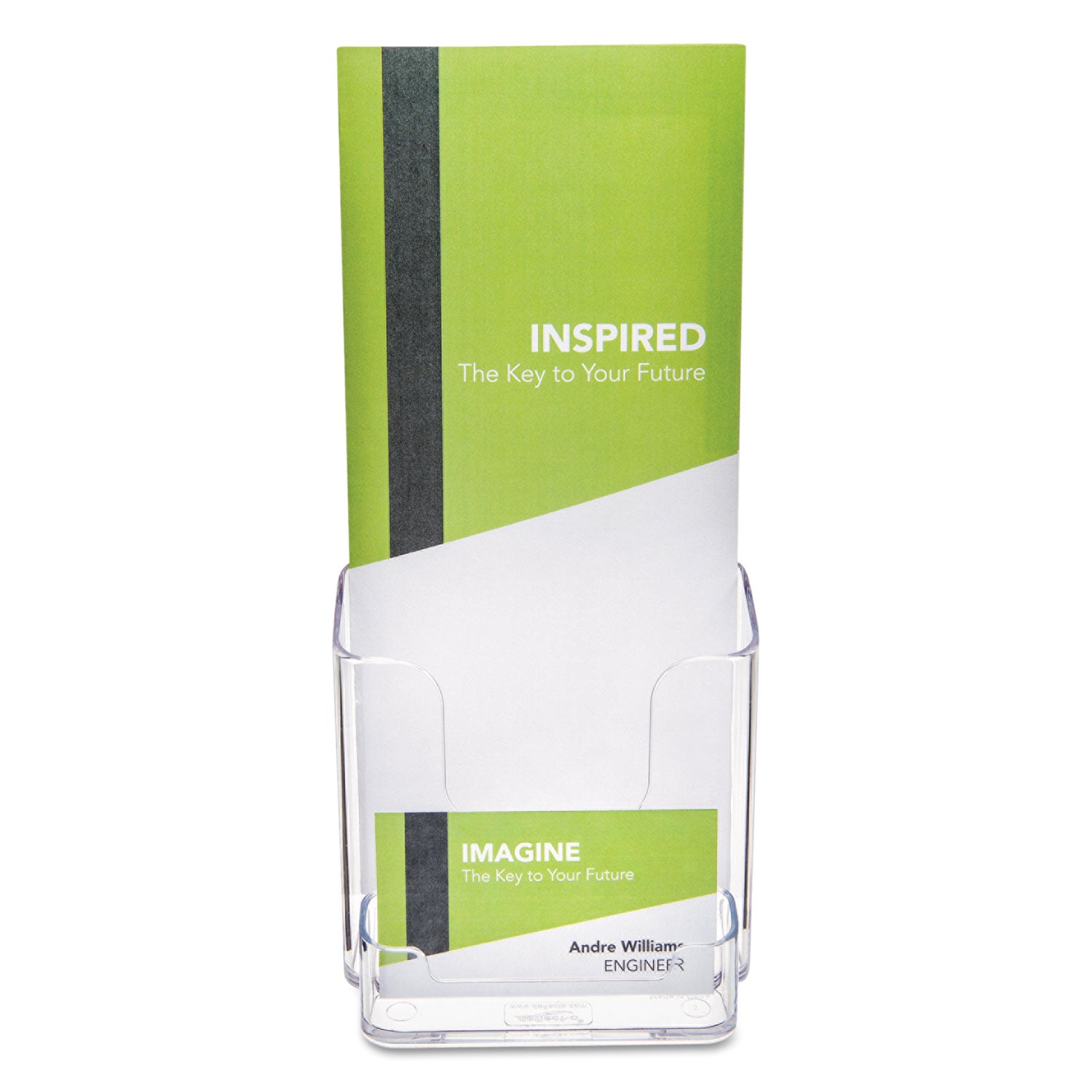 2 Compartment(s) - 7.75" Height x 4.37" Width x 4.12" Depth - Desktop - Leaflet Size - Clear - Plastic - 1 Each