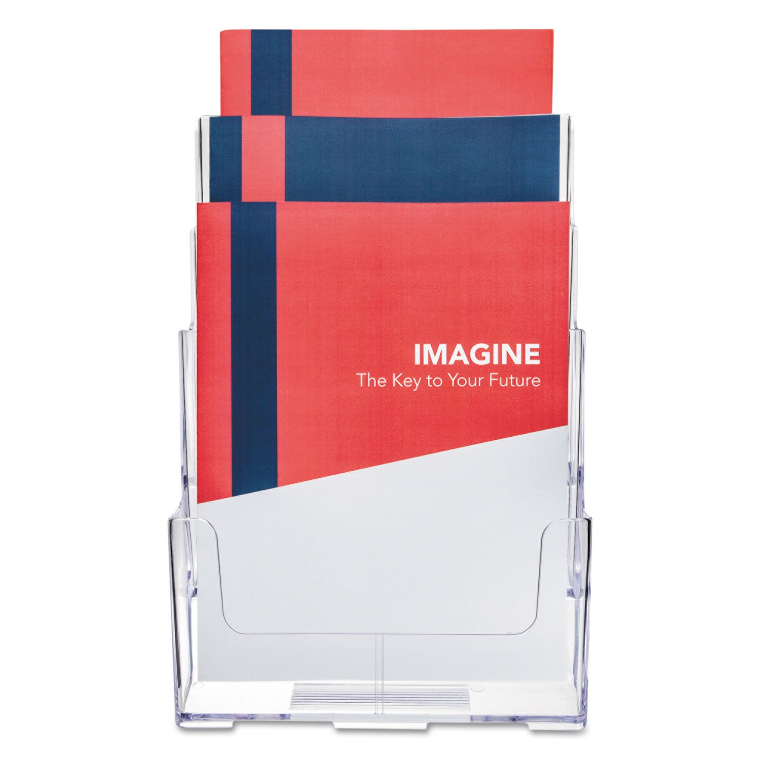 Deflecto Multi-Compartment DocuHolder - 3 Compartment(s) - 3 Tier(s) - 12.62" Height x 9.50" Width x 6.25" Depth - Desktop - Magazine Size - Clear - Plastic - 1 Each