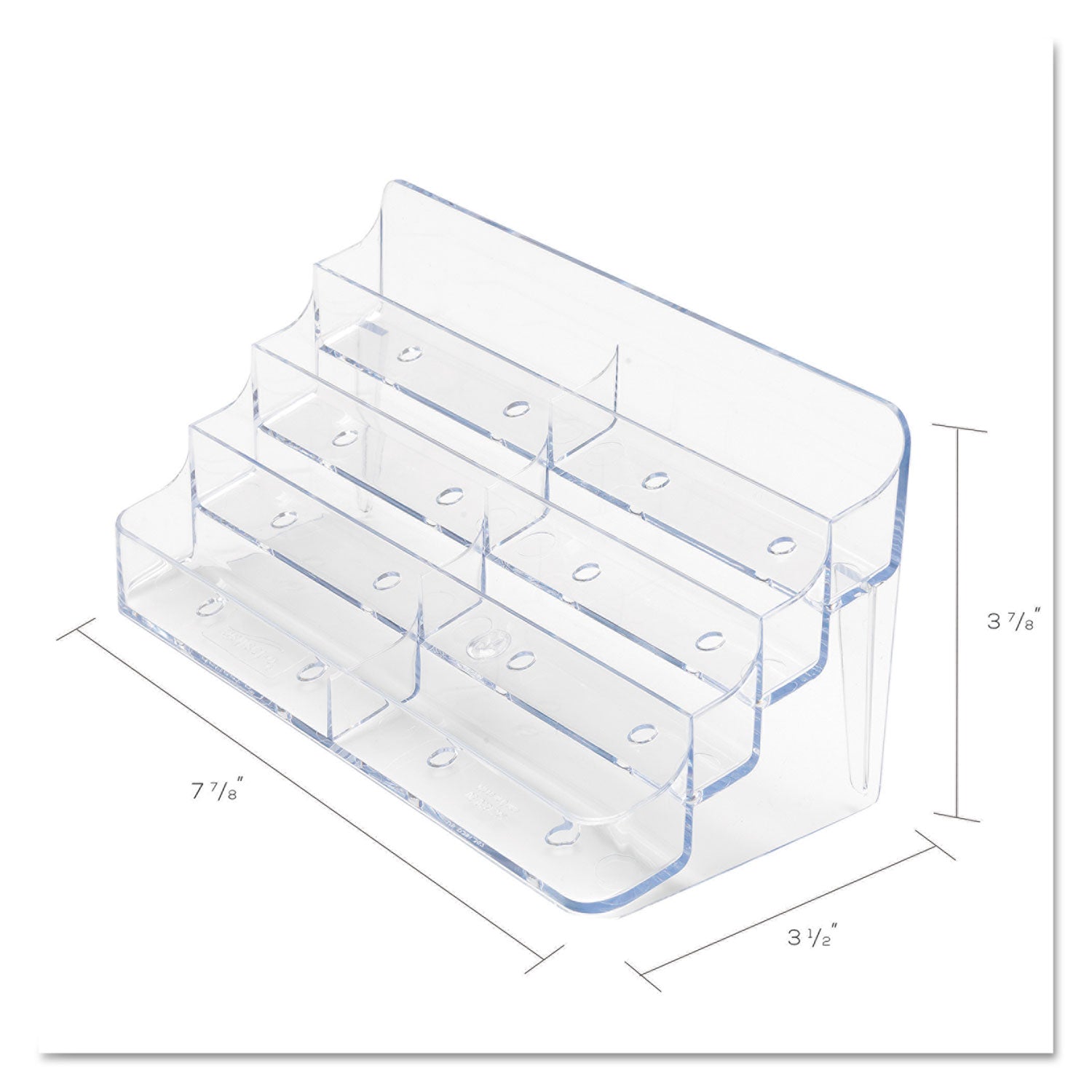 Deflecto Business Card Holder - 0.4" Height x 7.9" Width x 3.5" Depth - Acrylic - Clear - 1 Each