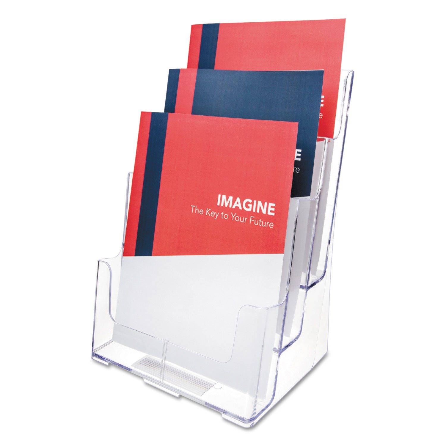 Deflecto Multi-Compartment DocuHolder - 3 Compartment(s) - 3 Tier(s) - 12.62" Height x 9.50" Width x 6.25" Depth - Desktop - Magazine Size - Clear - Plastic - 1 Each