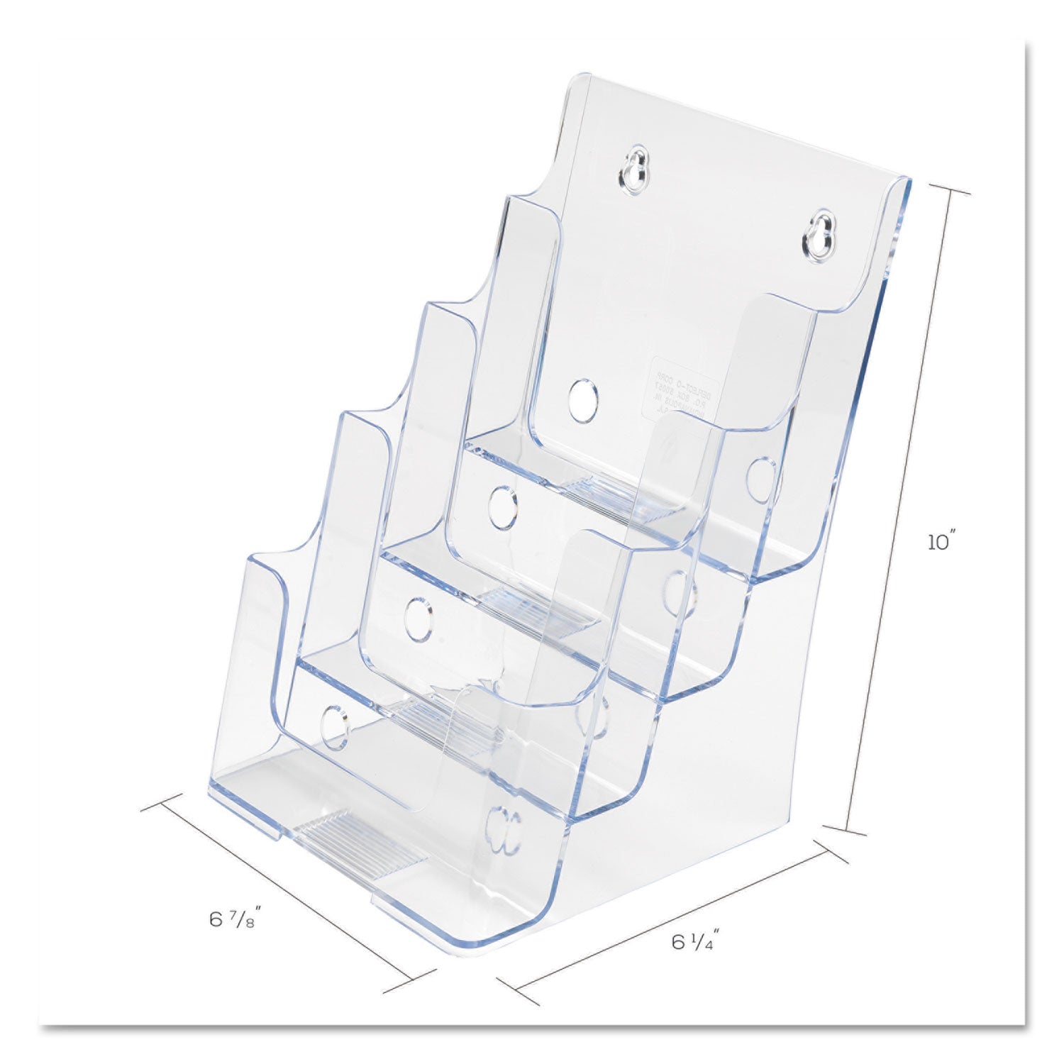 Deflecto Multi-Compartment DocuHolder - 4 Compartment(s) - 4 Tier(s) - 10" Height x 4.88" Width x 6.13" Depth - Desktop - Compact, Booklet Size - Clear - Plastic - 1 Each