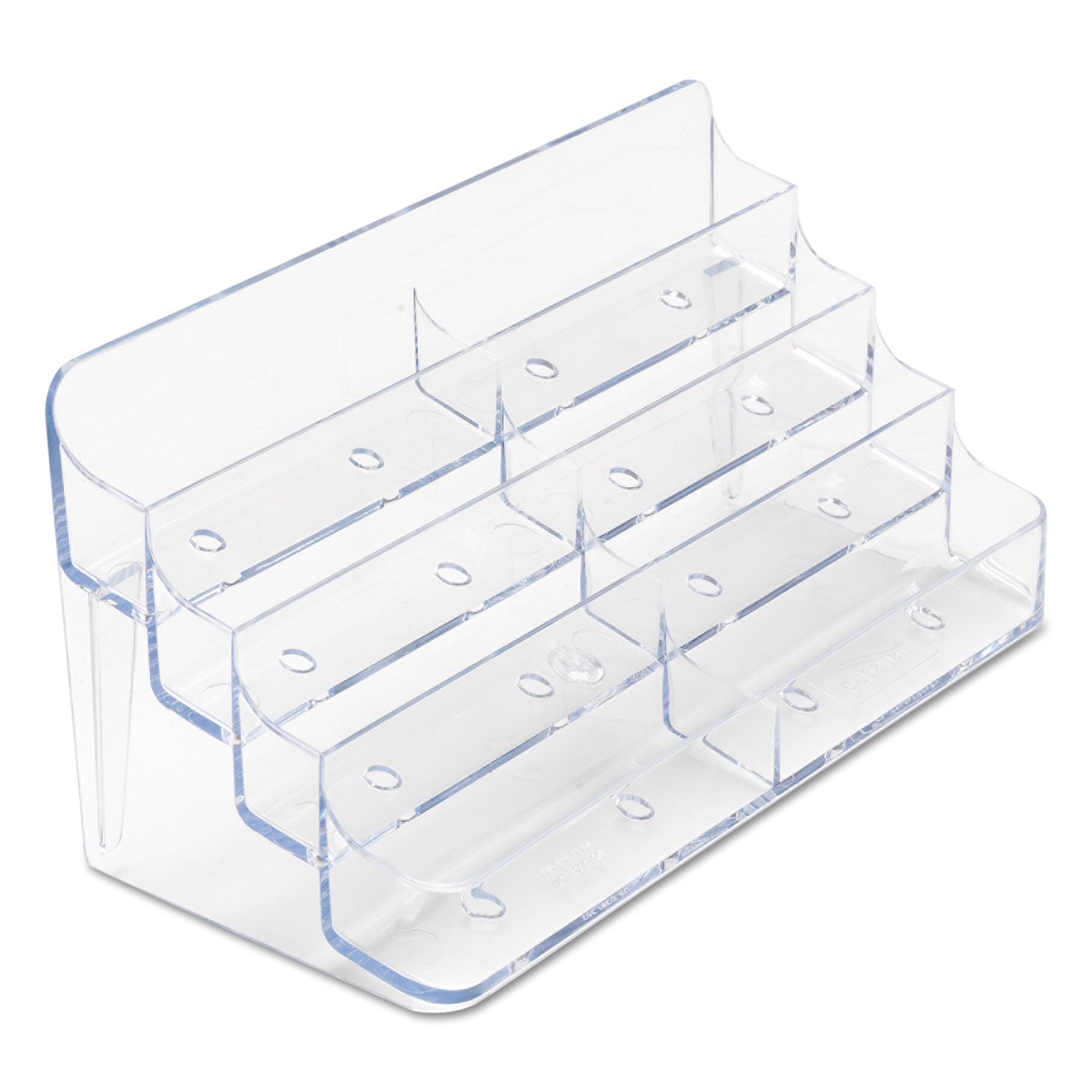 Deflecto Business Card Holder - 0.4" Height x 7.9" Width x 3.5" Depth - Acrylic - Clear - 1 Each