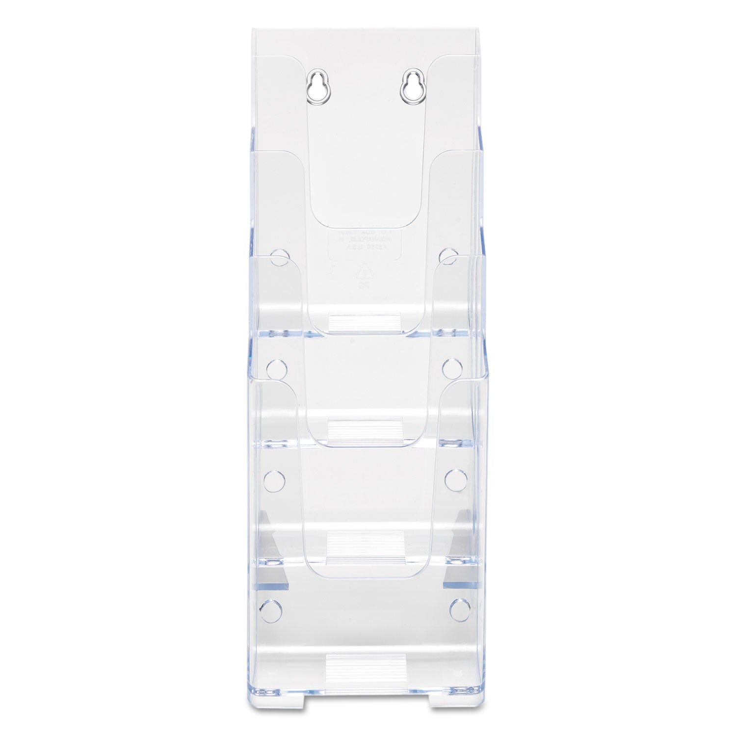 Deflecto Multi-Compartment DocuHolder - 4 Pocket(s) - 4 Tier(s) - 10" Height x 4.87" Width x 8" Depth - Desktop - Leaflet Size - Clear - Plastic - 1 Each