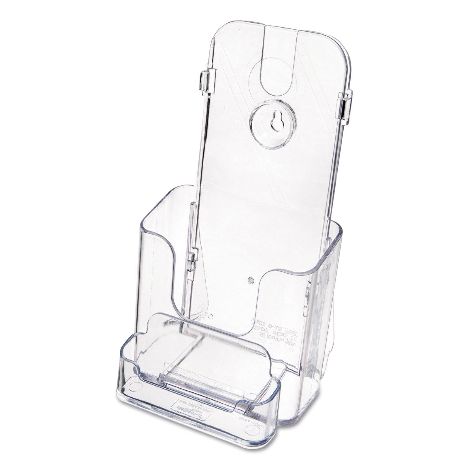 2 Compartment(s) - 7.75" Height x 4.37" Width x 4.12" Depth - Desktop - Leaflet Size - Clear - Plastic - 1 Each