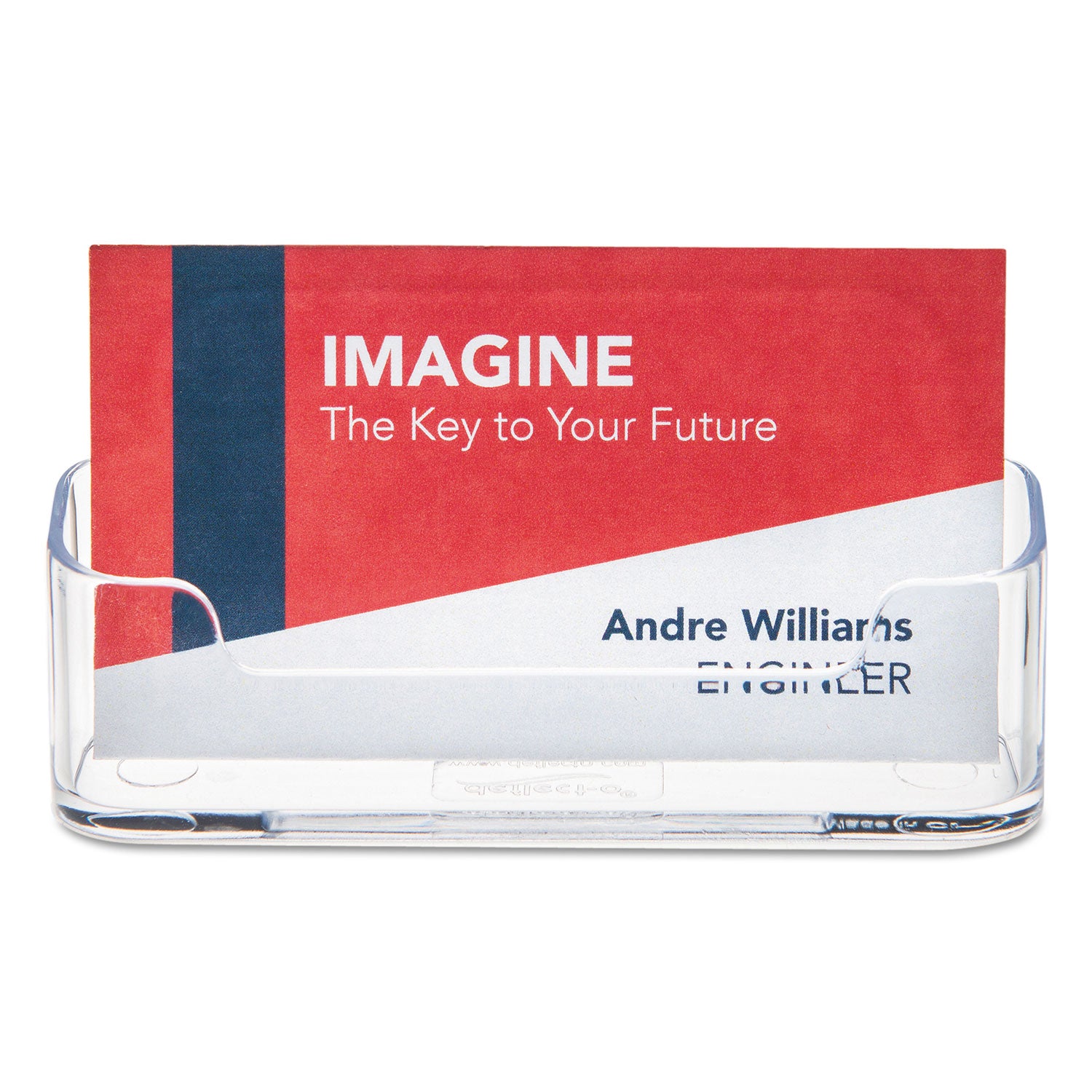 Deflecto Business Card Holder - 1.8" Height x 3.9" Width x 1.4" Depth - Plastic - Clear - 1 Each