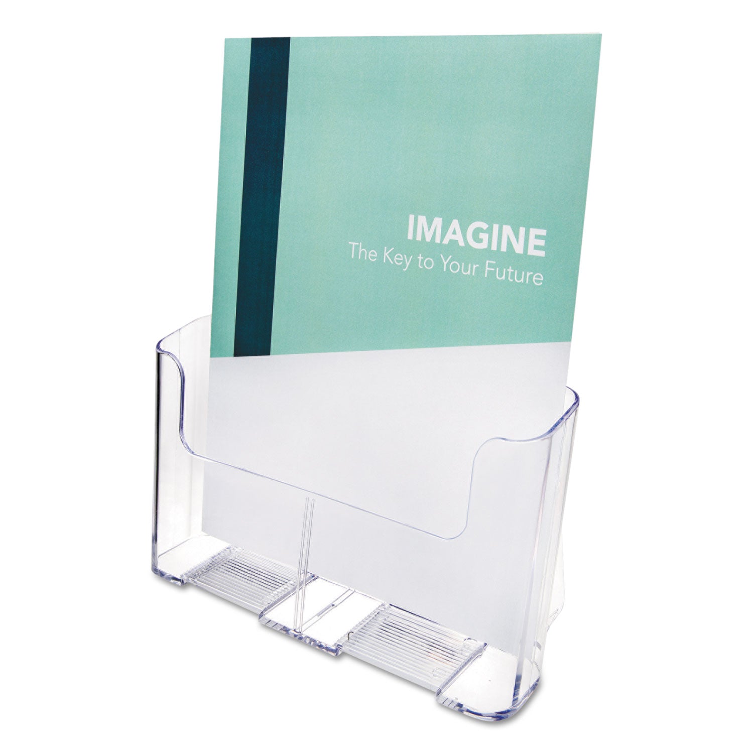 Deflecto Single Compartment DocuHolder - 1 Pocket(s) - 10.75" Height x 9.25" Width x 3.75" Depth - Desktop - Magazine Size - Clear - Plastic - 1 Each