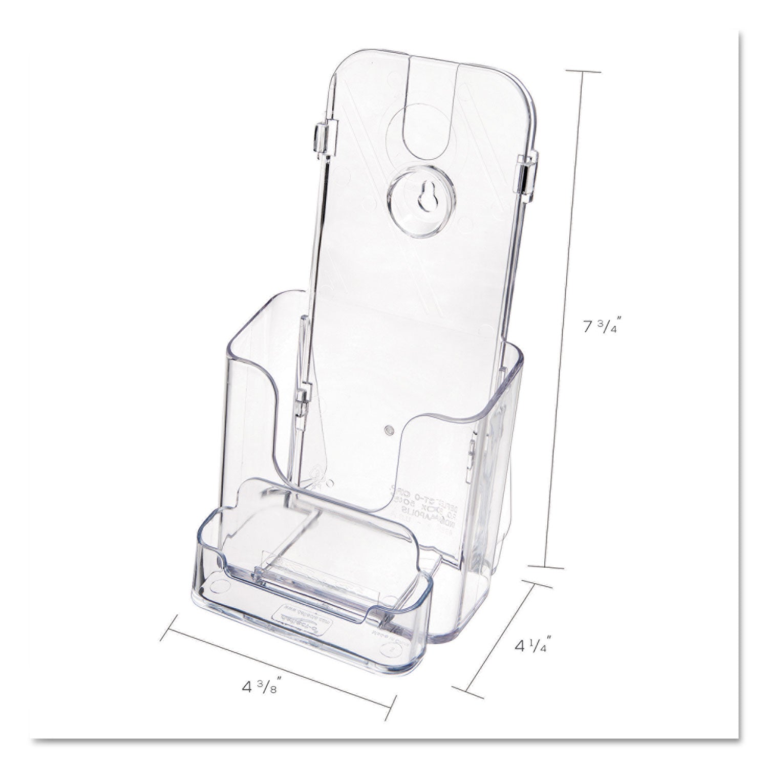 2 Compartment(s) - 7.75" Height x 4.37" Width x 4.12" Depth - Desktop - Leaflet Size - Clear - Plastic - 1 Each