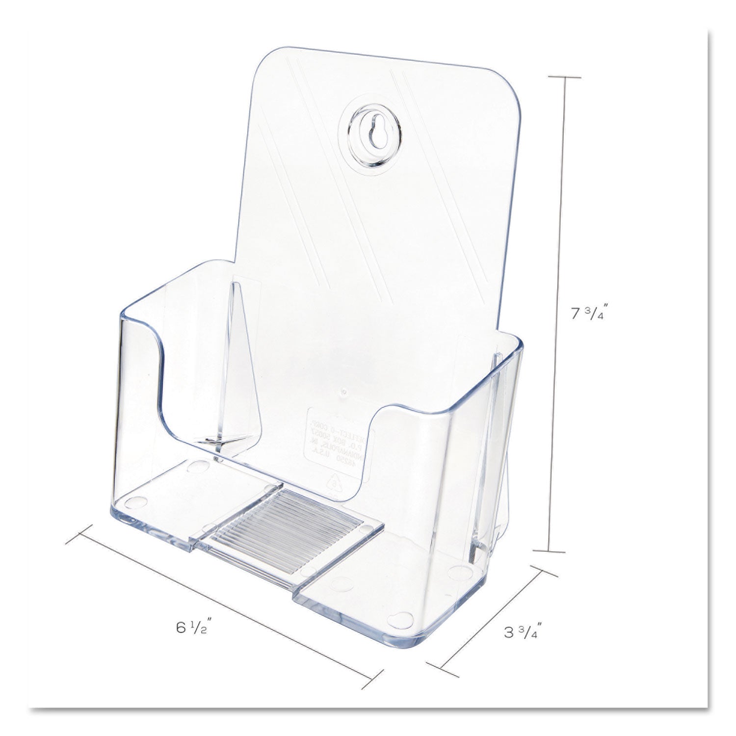 Deflecto Single Compartment DocuHolder - 1 Compartment(s) - 7.75" Height x 6.50" Width x 3.75" Depth - Desktop - Booklet Size - Clear - Plastic - 1 Each