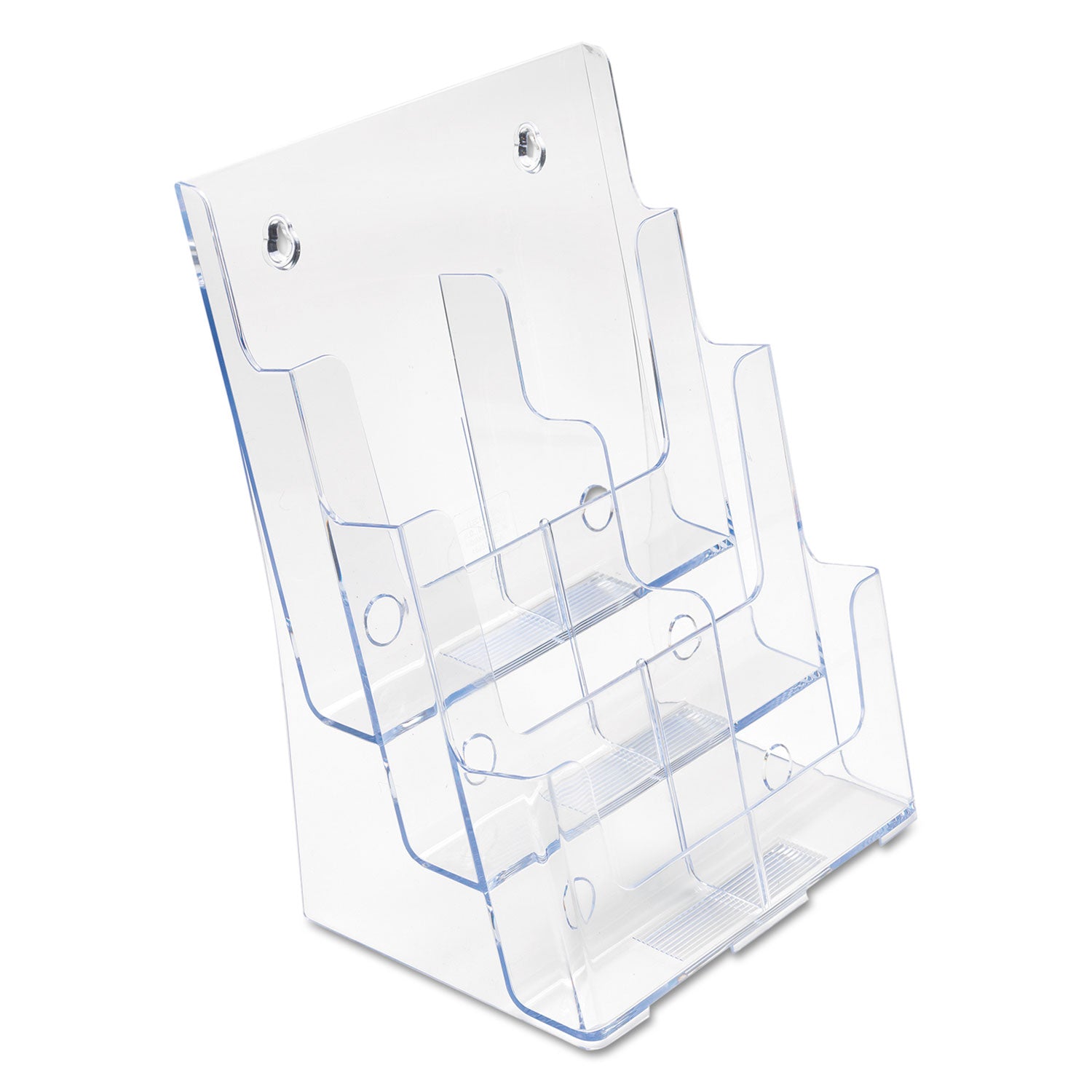 Deflecto Multi-Compartment DocuHolder - 6 Pocket(s) - 3 Tier(s) - 13.75" Height x 9" Width x 7.50" Depth - Desktop - Leaflet Size - Clear - Plastic - 1 Each