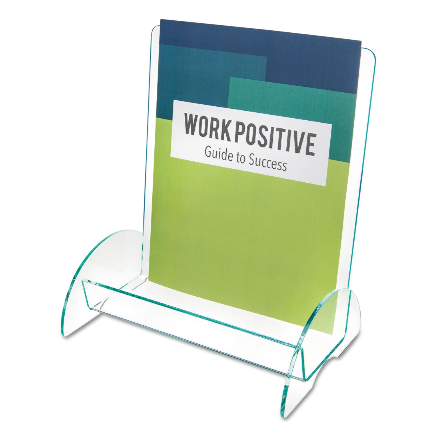 Support 9.25" x 3.25" Media - 11" Height x 9.8" Width x 6.3" Depth - Acrylic - Clear, Green Tint - Durable, Lightweight - 1 Each