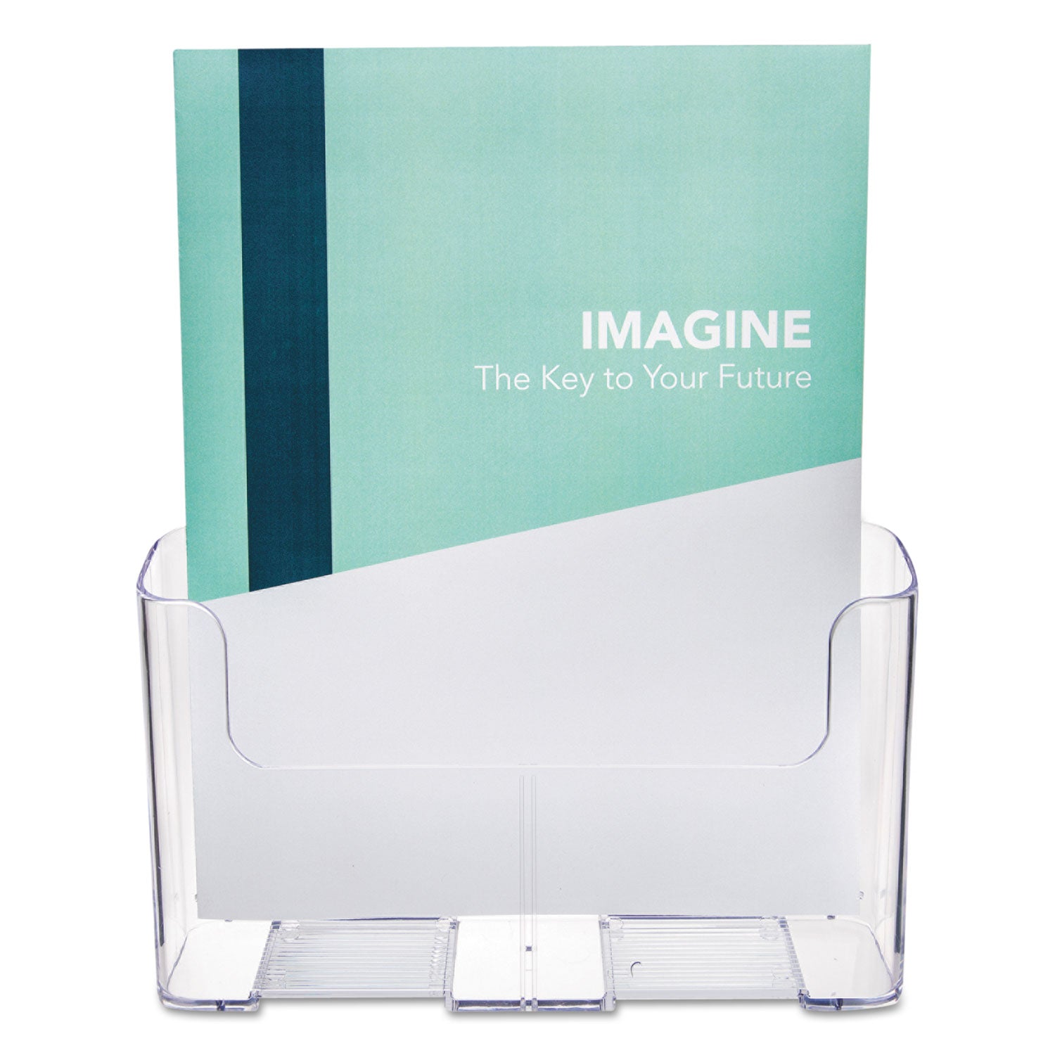 Deflecto Single Compartment DocuHolder - 1 Pocket(s) - 10.75" Height x 9.25" Width x 3.75" Depth - Desktop - Magazine Size - Clear - Plastic - 1 Each