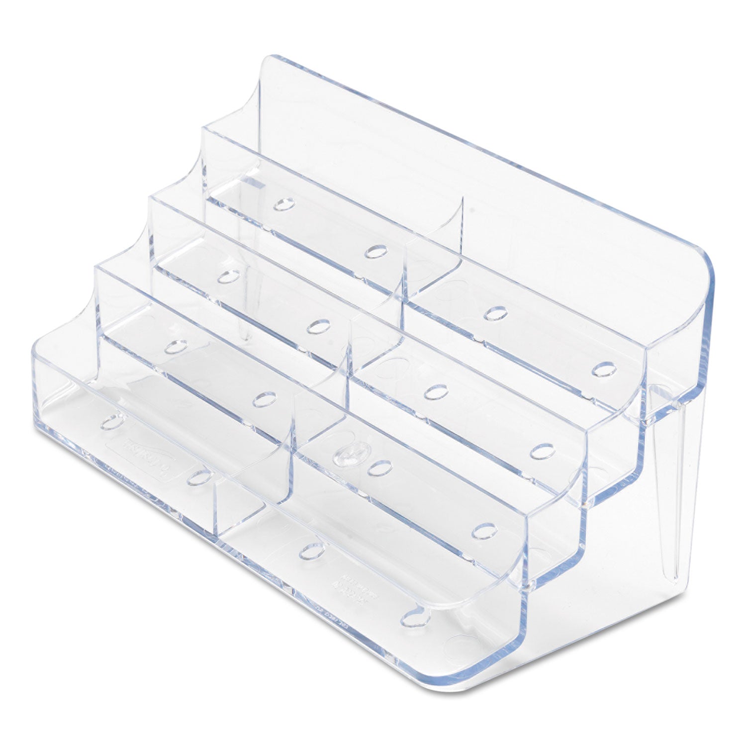 Deflecto Business Card Holder - 0.4" Height x 7.9" Width x 3.5" Depth - Acrylic - Clear - 1 Each