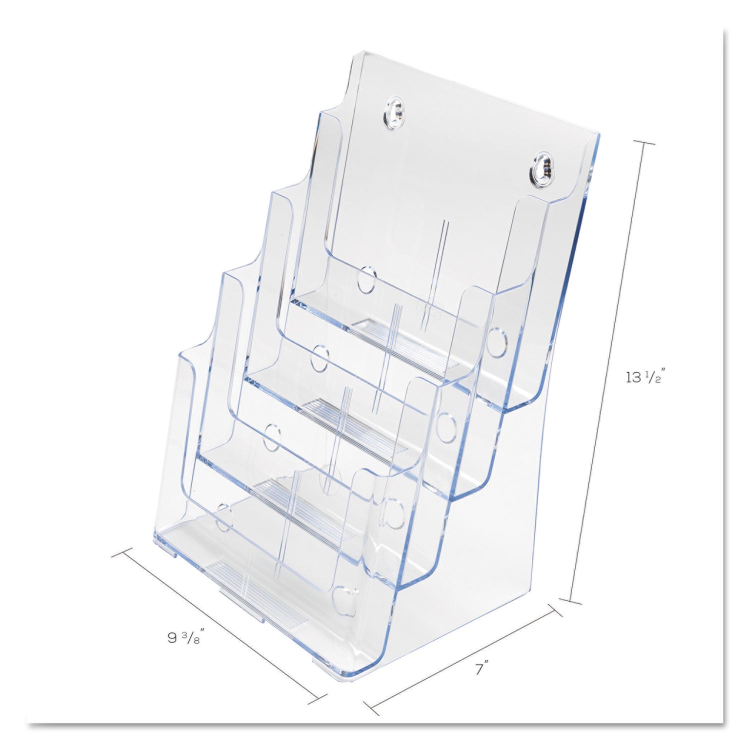 Deflecto Multi-Compartment DocuHolder - 920 x Sheet - 4 Compartment(s) - Compartment Size : 1.57" - 13.50" Height x 9.25" Width x 7" Depth - Desktop - Clear - Polystyrene - 1 Each