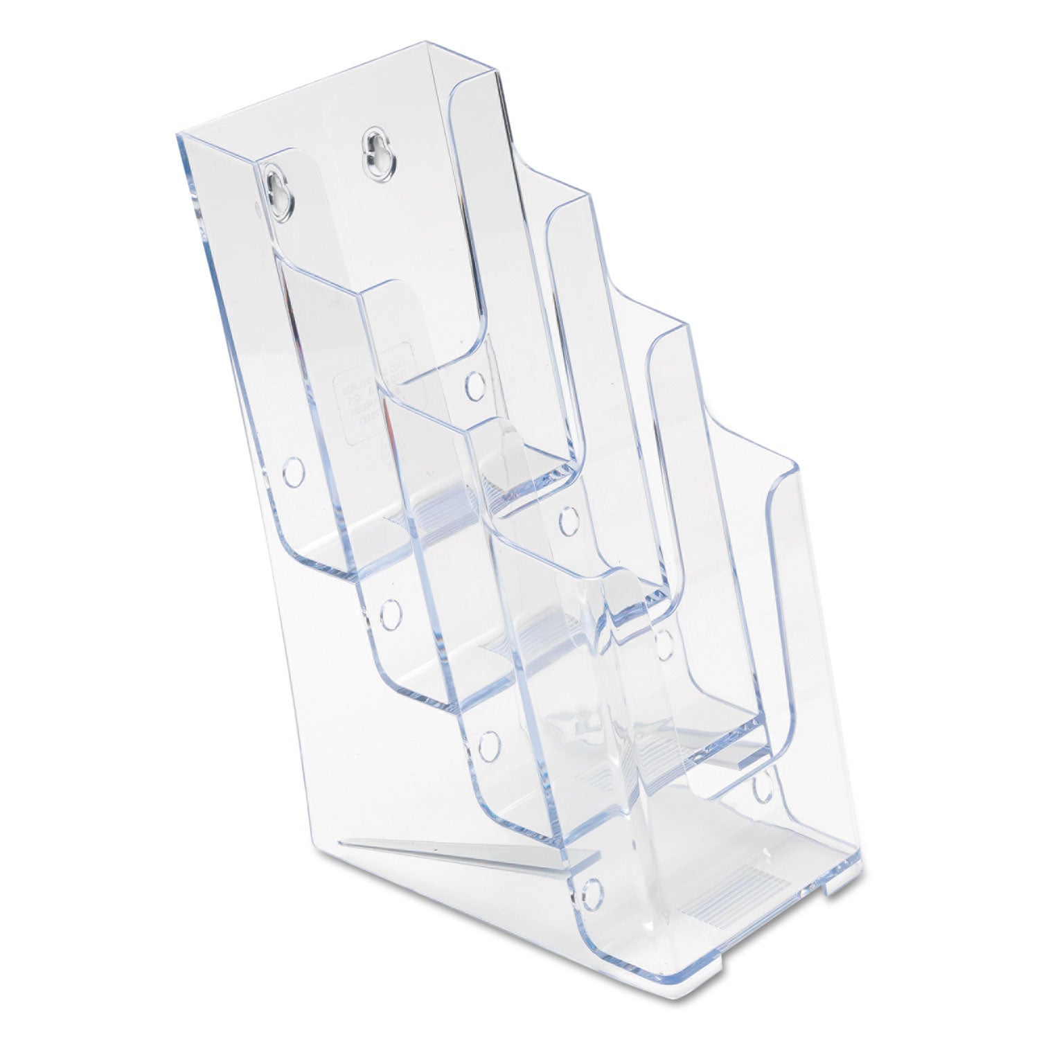 Deflecto Multi-Compartment DocuHolder - 4 Pocket(s) - 4 Tier(s) - 10" Height x 4.87" Width x 8" Depth - Desktop - Leaflet Size - Clear - Plastic - 1 Each