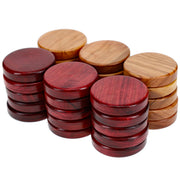 Backgammon  &  Checker  Accessories Olive Wood Backgammon Chips, Red / NaturalPiece size1"