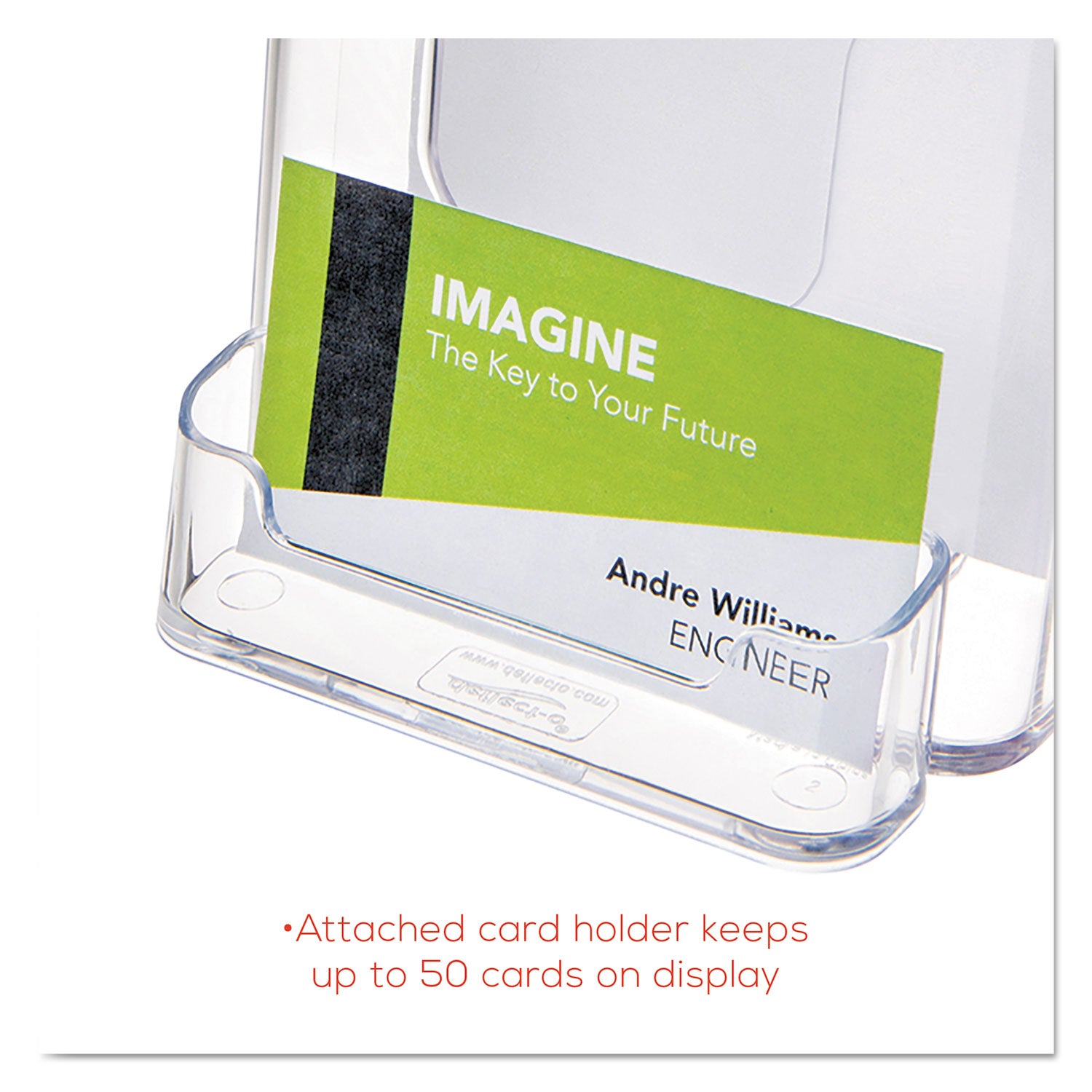 2 Compartment(s) - 7.75" Height x 4.37" Width x 4.12" Depth - Desktop - Leaflet Size - Clear - Plastic - 1 Each