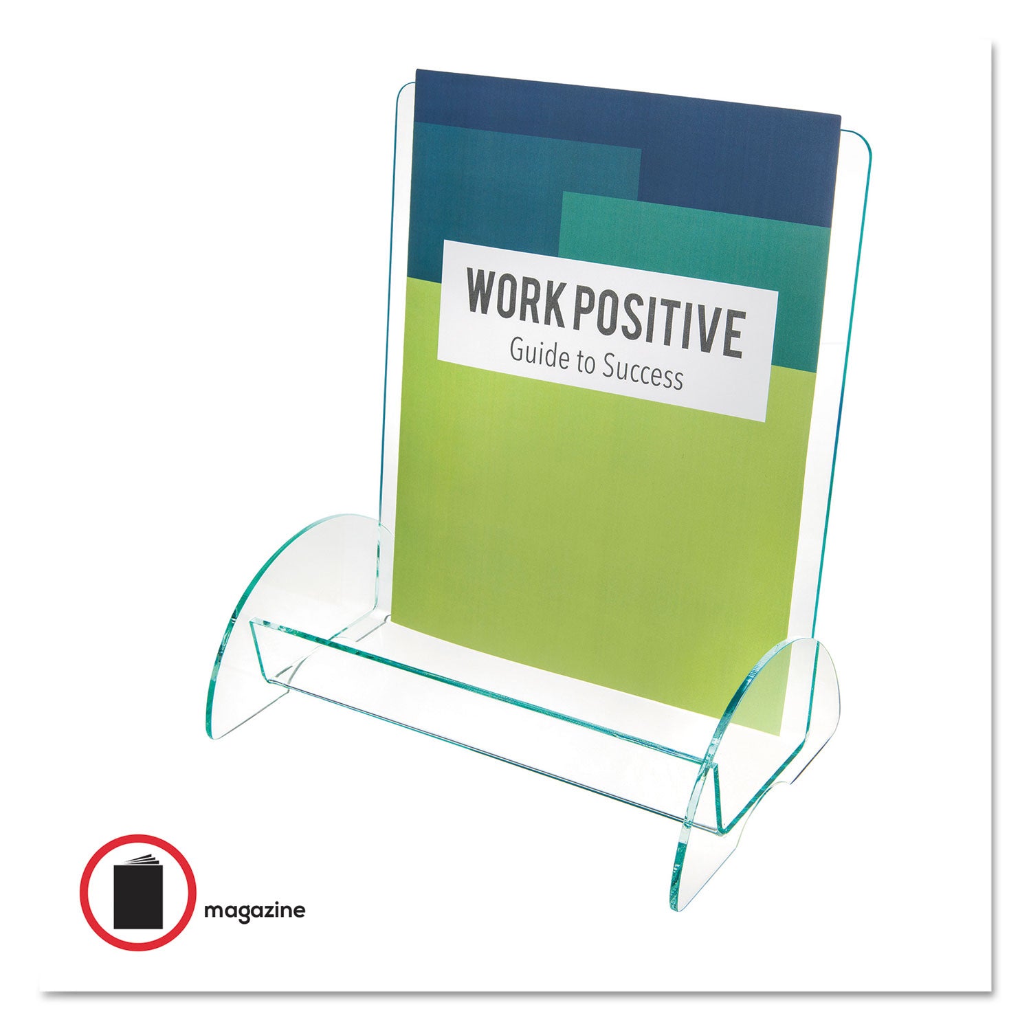 Support 9.25" x 3.25" Media - 11" Height x 9.8" Width x 6.3" Depth - Acrylic - Clear, Green Tint - Durable, Lightweight - 1 Each
