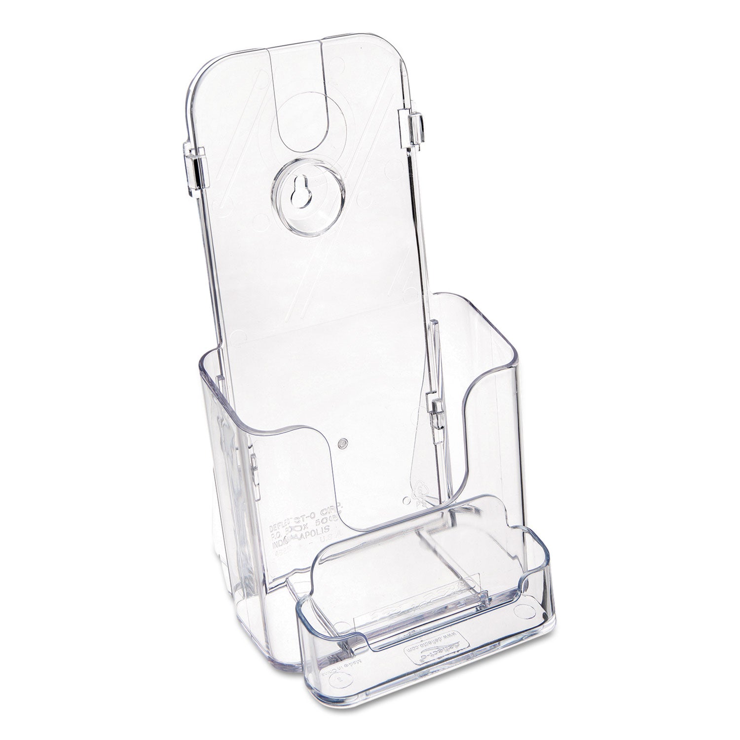 2 Compartment(s) - 7.75" Height x 4.37" Width x 4.12" Depth - Desktop - Leaflet Size - Clear - Plastic - 1 Each