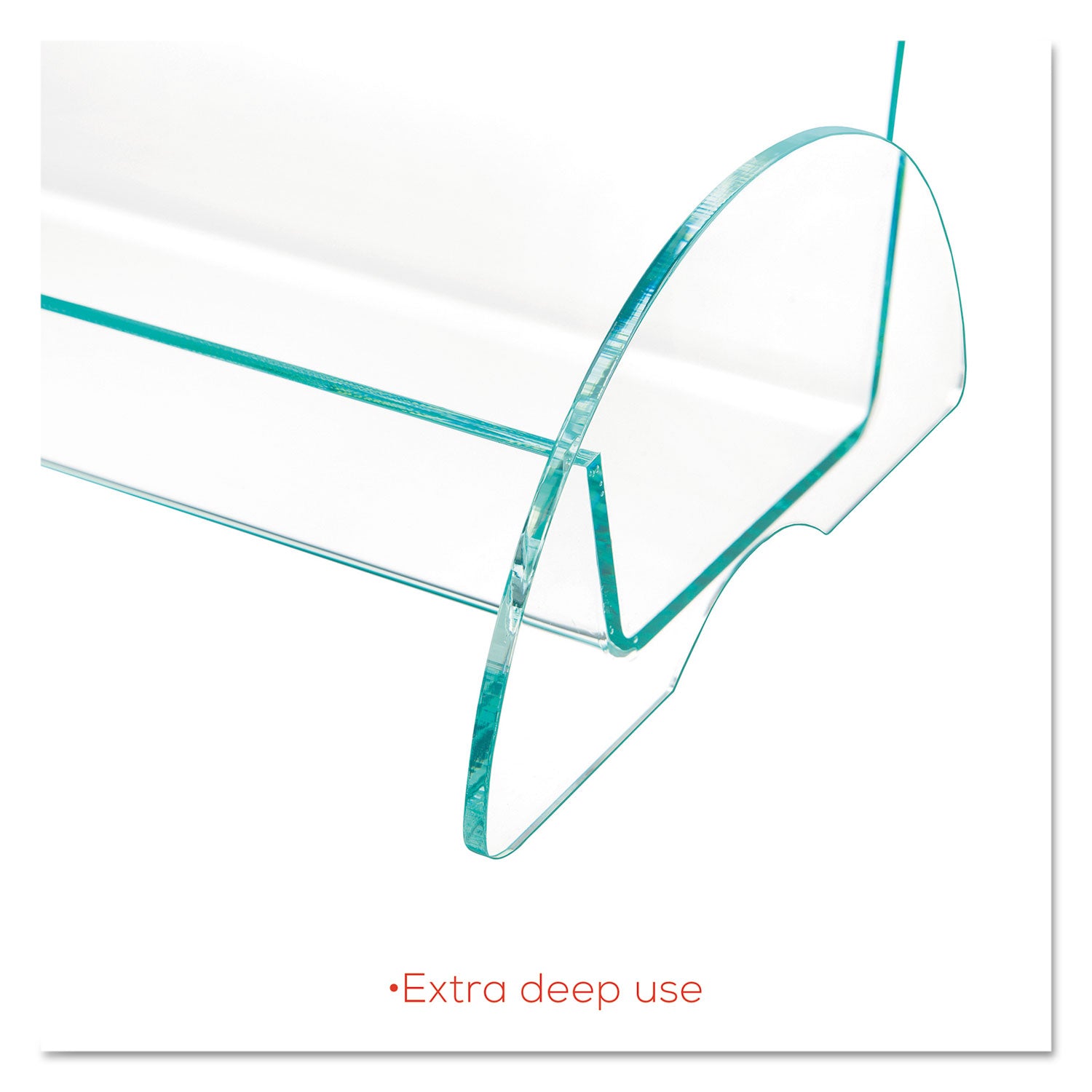 Support 9.25" x 3.25" Media - 11" Height x 9.8" Width x 6.3" Depth - Acrylic - Clear, Green Tint - Durable, Lightweight - 1 Each