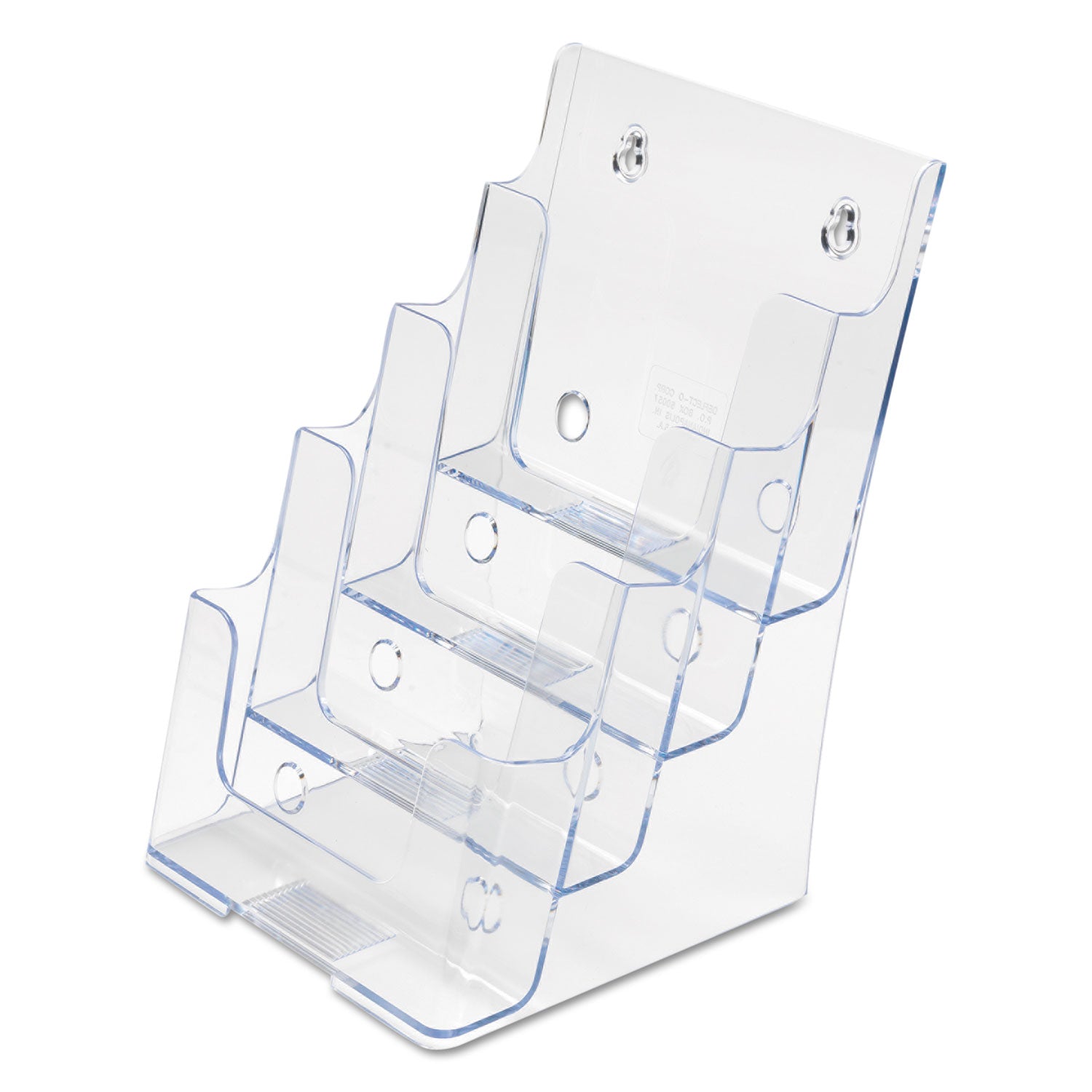 Deflecto Multi-Compartment DocuHolder - 4 Compartment(s) - 4 Tier(s) - 10" Height x 4.88" Width x 6.13" Depth - Desktop - Compact, Booklet Size - Clear - Plastic - 1 Each