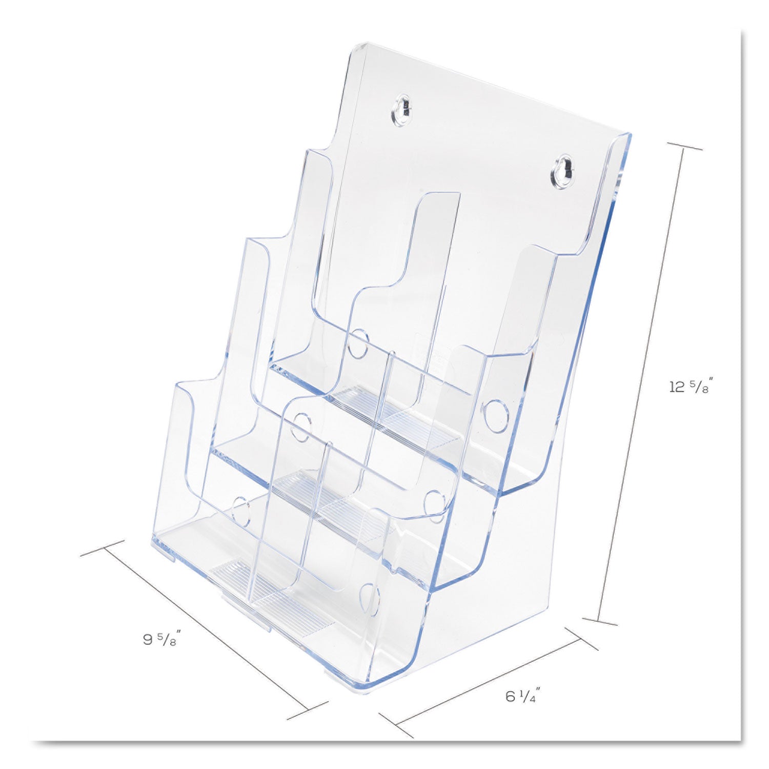 Deflecto Multi-Compartment DocuHolder - 6 Pocket(s) - 3 Tier(s) - 13.75" Height x 9" Width x 7.50" Depth - Desktop - Leaflet Size - Clear - Plastic - 1 Each