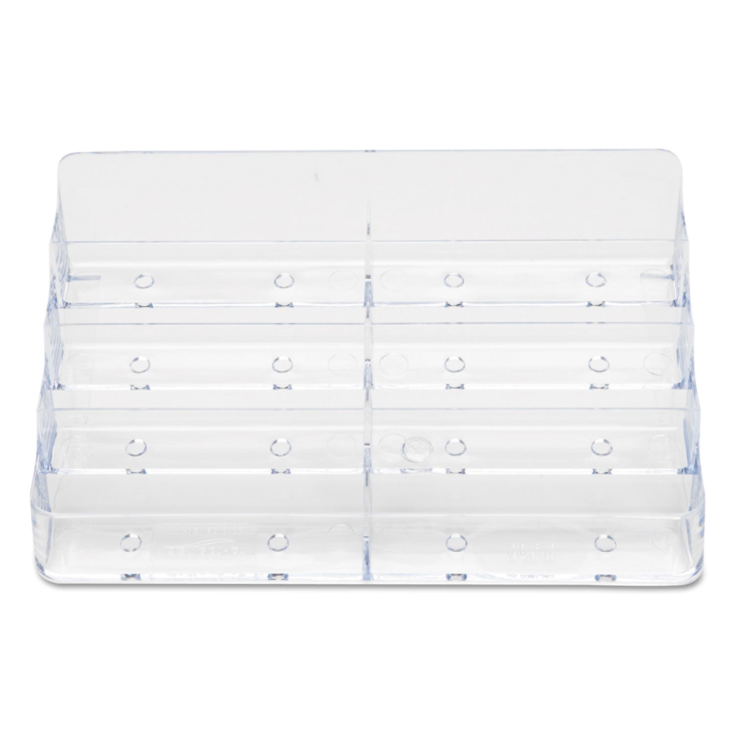Deflecto Business Card Holder - 0.4" Height x 7.9" Width x 3.5" Depth - Acrylic - Clear - 1 Each