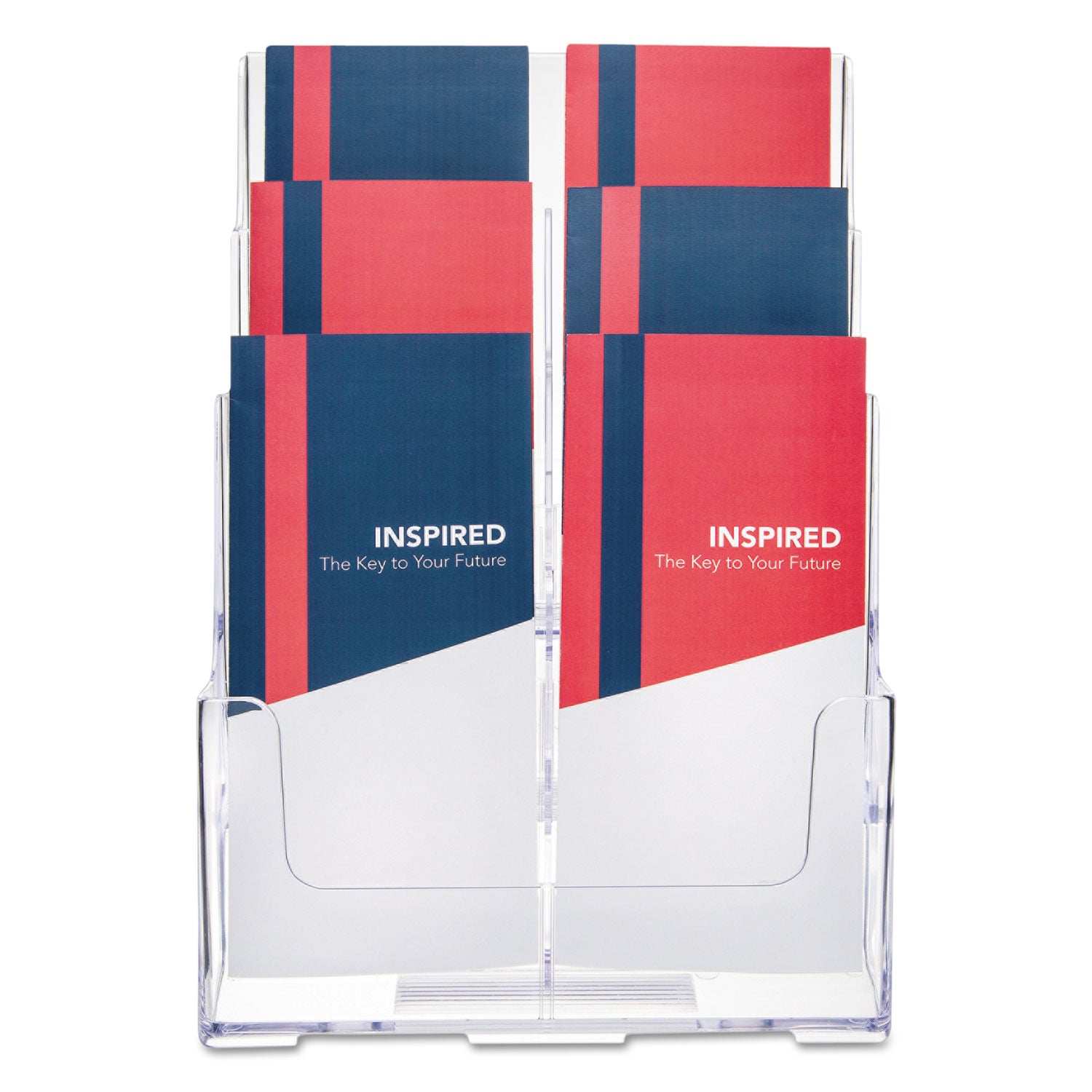 Deflecto Multi-Compartment DocuHolder - 6 Pocket(s) - 3 Tier(s) - 13.75" Height x 9" Width x 7.50" Depth - Desktop - Leaflet Size - Clear - Plastic - 1 Each