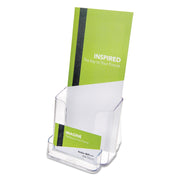 2 Compartment(s) - 7.75" Height x 4.37" Width x 4.12" Depth - Desktop - Leaflet Size - Clear - Plastic - 1 Each