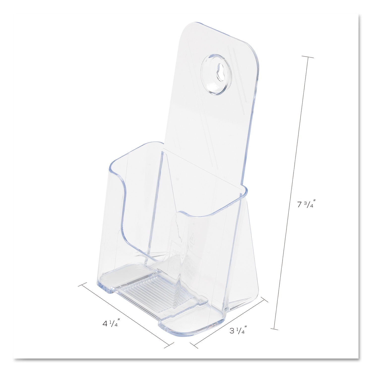 Deflecto Single Compartment DocuHolder - 1 Pocket(s) - 7.75" Height x 4.38" Width x 3.25" Depth - Desktop - Clear - Plastic - 1 Each