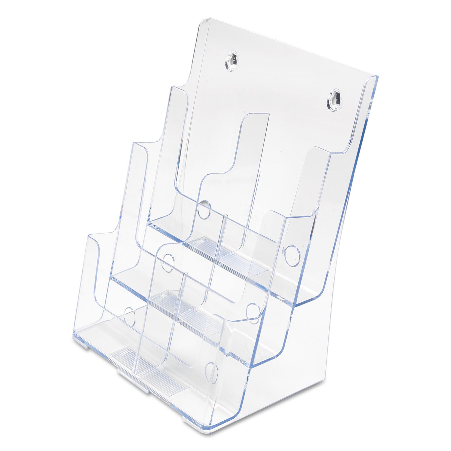Deflecto Multi-Compartment DocuHolder - 6 Pocket(s) - 3 Tier(s) - 13.75" Height x 9" Width x 7.50" Depth - Desktop - Leaflet Size - Clear - Plastic - 1 Each