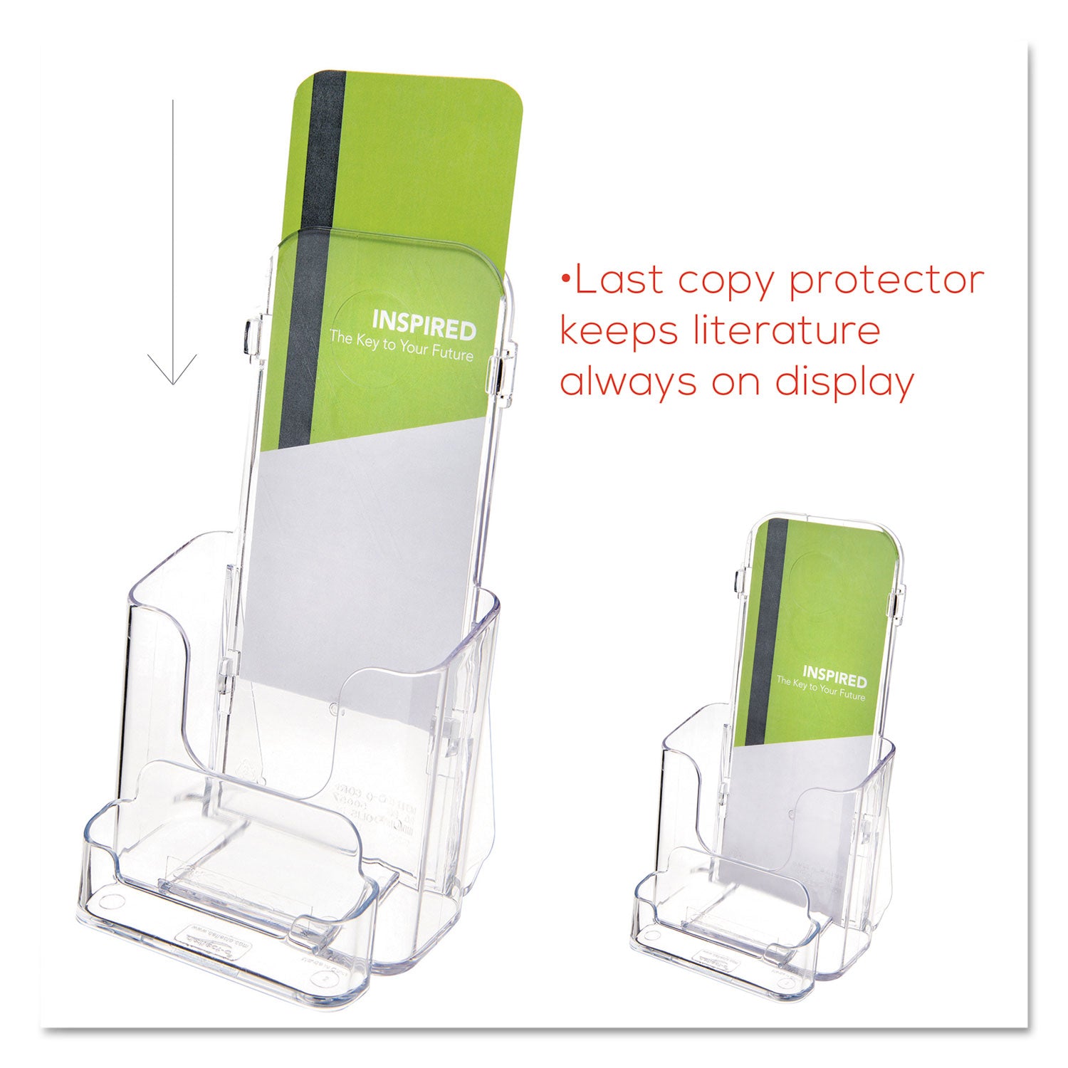 2 Compartment(s) - 7.75" Height x 4.37" Width x 4.12" Depth - Desktop - Leaflet Size - Clear - Plastic - 1 Each