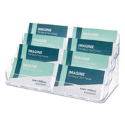 Deflecto Business Card Holder - 0.4" Height x 7.9" Width x 3.5" Depth - Acrylic - Clear - 1 Each