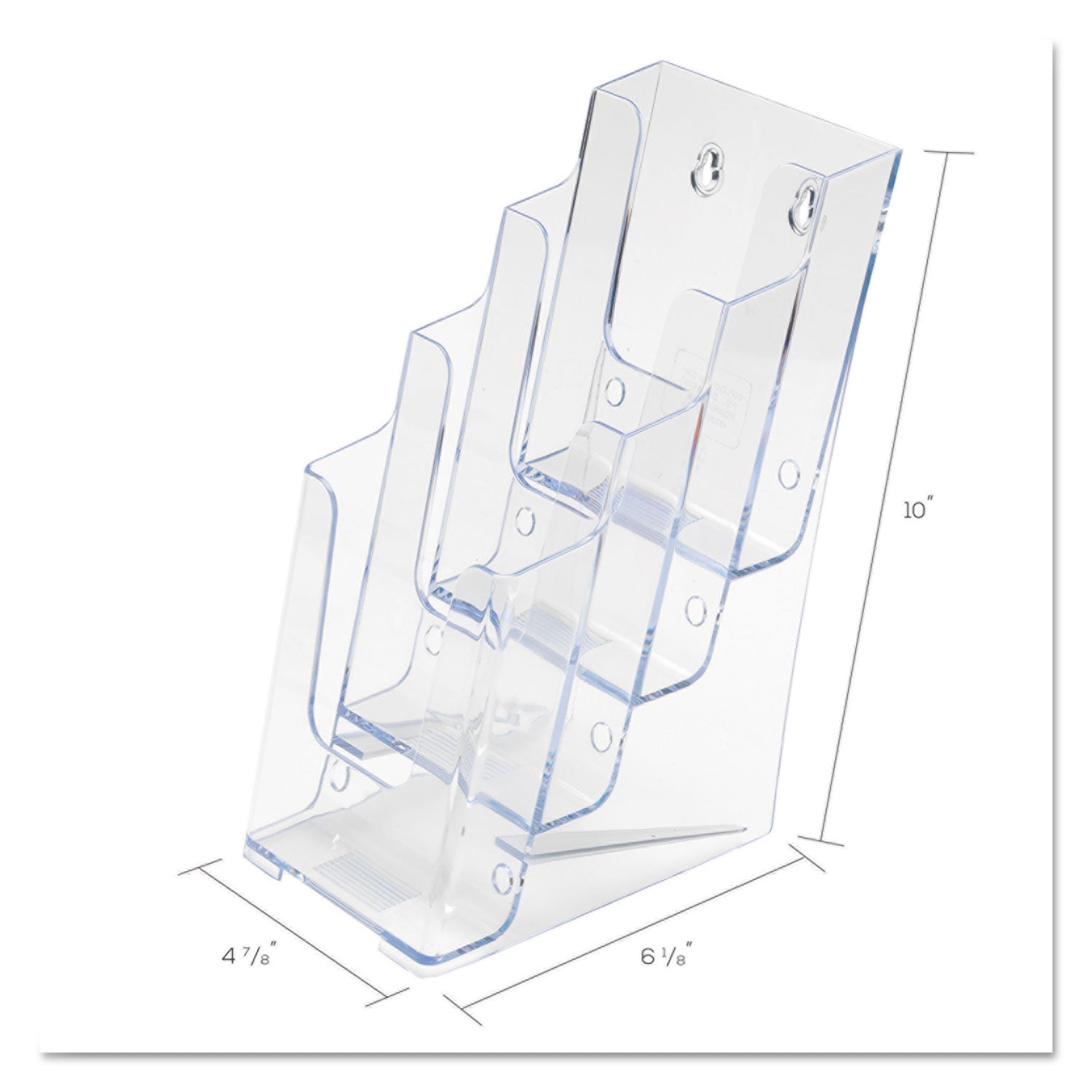 Deflecto Multi-Compartment DocuHolder - 4 Pocket(s) - 4 Tier(s) - 10" Height x 4.87" Width x 8" Depth - Desktop - Leaflet Size - Clear - Plastic - 1 Each