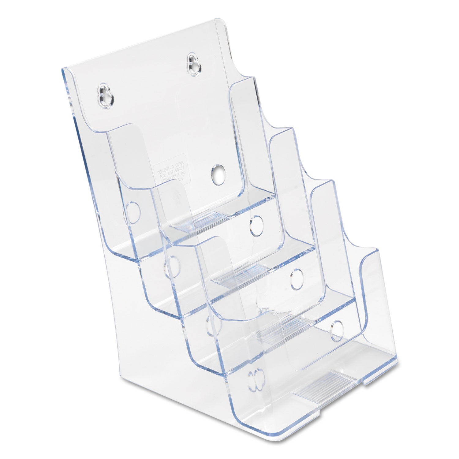 Deflecto Multi-Compartment DocuHolder - 4 Compartment(s) - 4 Tier(s) - 10" Height x 4.88" Width x 6.13" Depth - Desktop - Compact, Booklet Size - Clear - Plastic - 1 Each