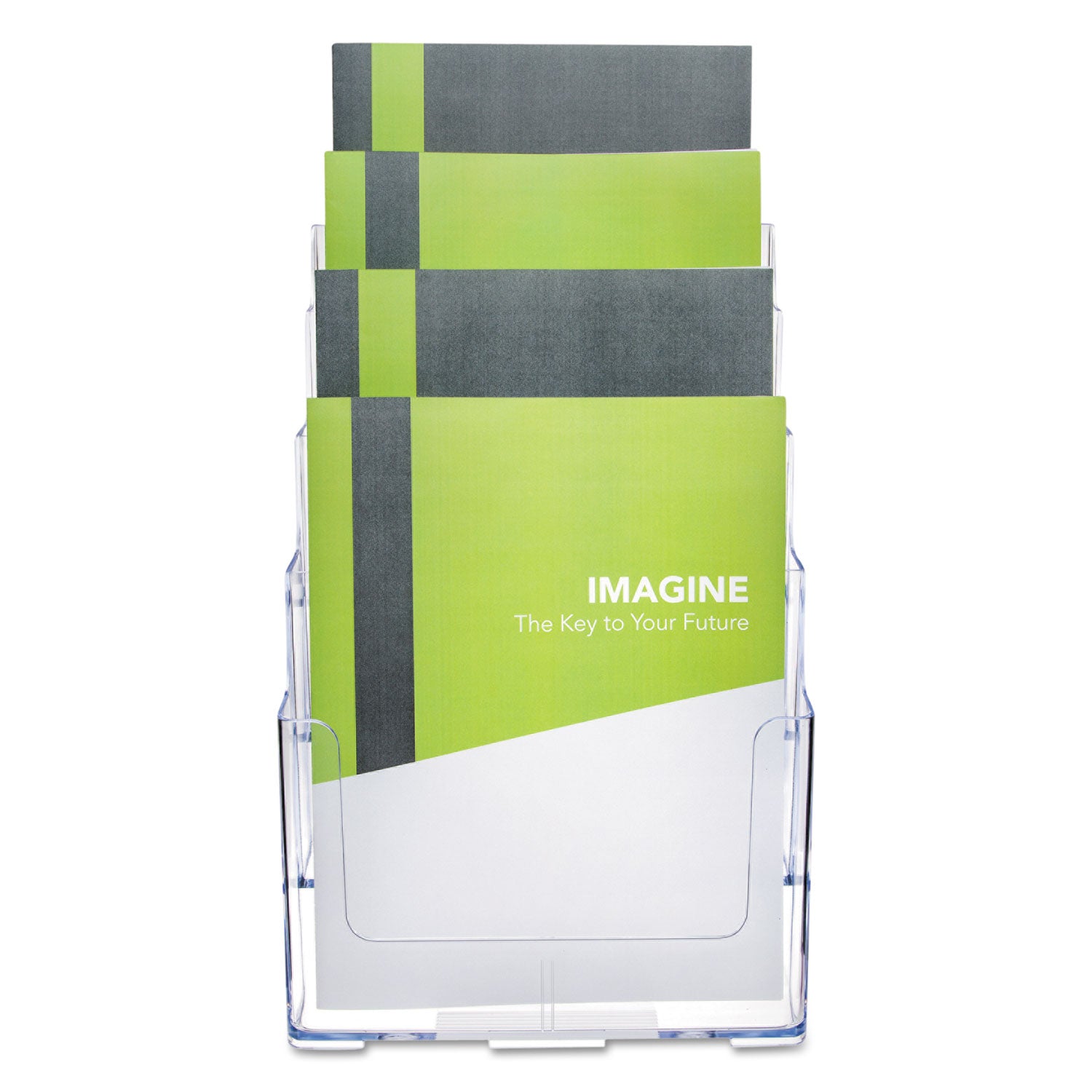 Deflecto Multi-Compartment DocuHolder - 920 x Sheet - 4 Compartment(s) - Compartment Size : 1.57" - 13.50" Height x 9.25" Width x 7" Depth - Desktop - Clear - Polystyrene - 1 Each