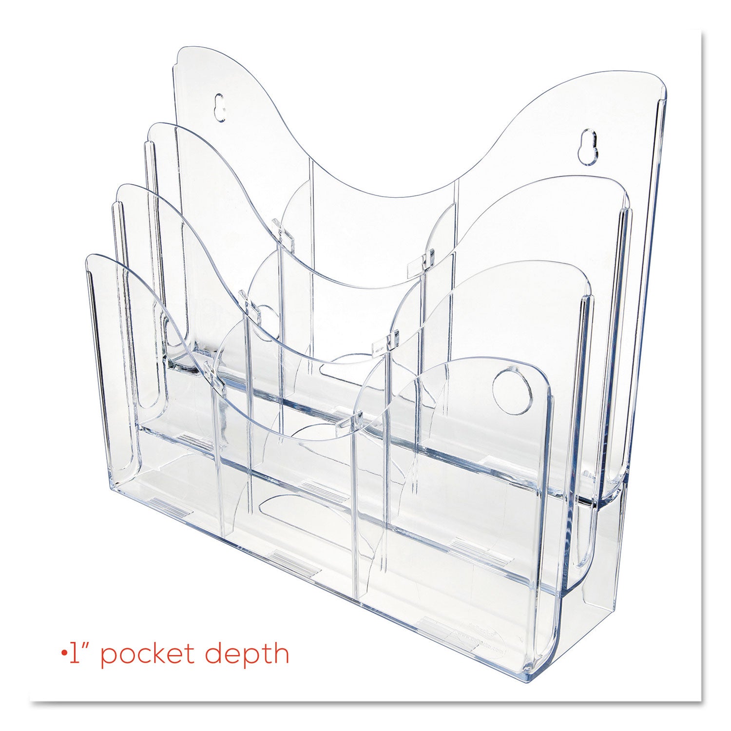 9 Compartment(s) - 6 Divider(s) - 3 Tier(s) - 11.50" Height x 13.50" Width x 3.50" Depth - Desktop - Clear - 1 Each