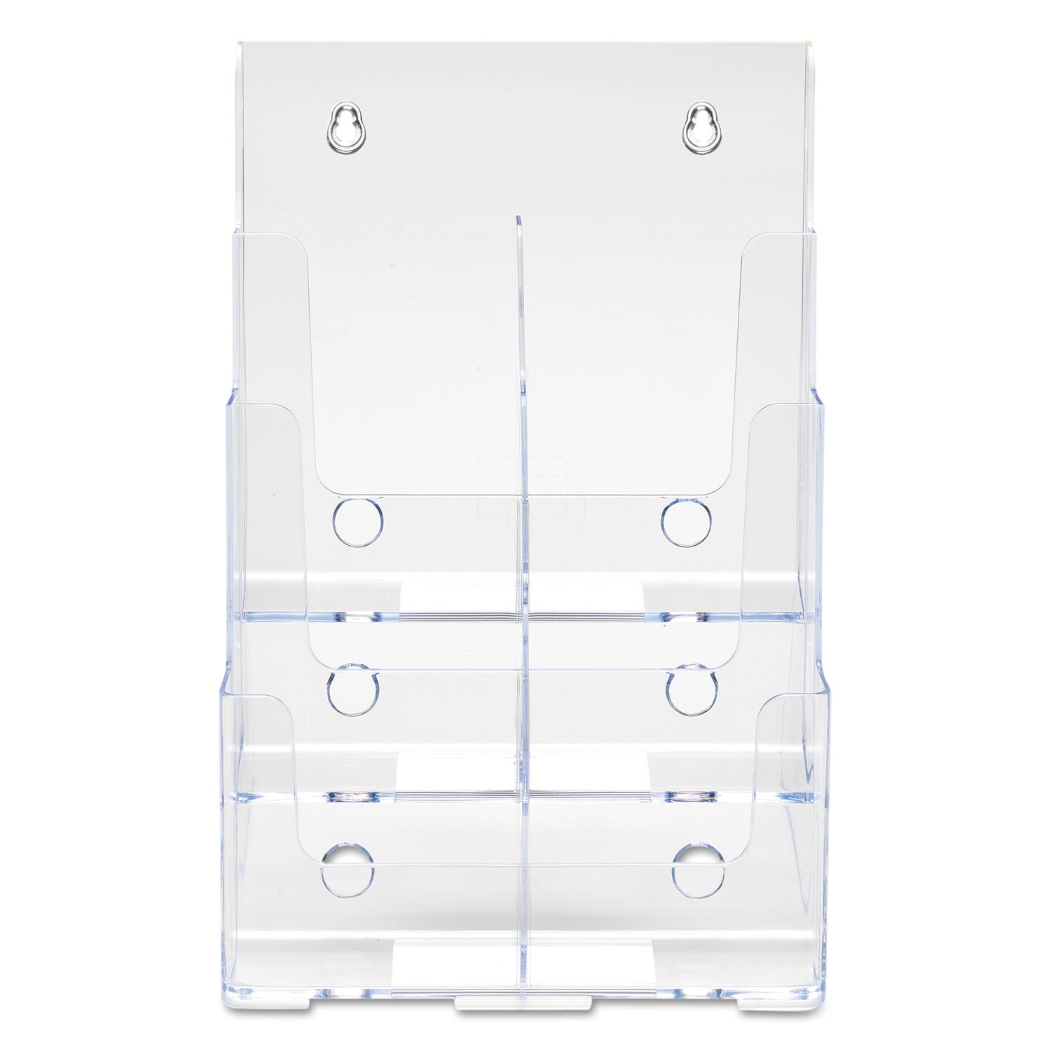 Deflecto Multi-Compartment DocuHolder - 6 Pocket(s) - 3 Tier(s) - 13.75" Height x 9" Width x 7.50" Depth - Desktop - Leaflet Size - Clear - Plastic - 1 Each