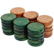 Backgammon  &  Checker  Accessories Olive Wood Backgammon Chips, Green / NaturalPiece size1"